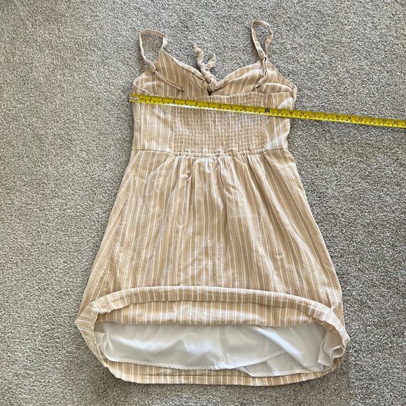 Hollister Babydoll Y2K Yellow & White Striped Cotton Mini Dress - Picture 7 of 8